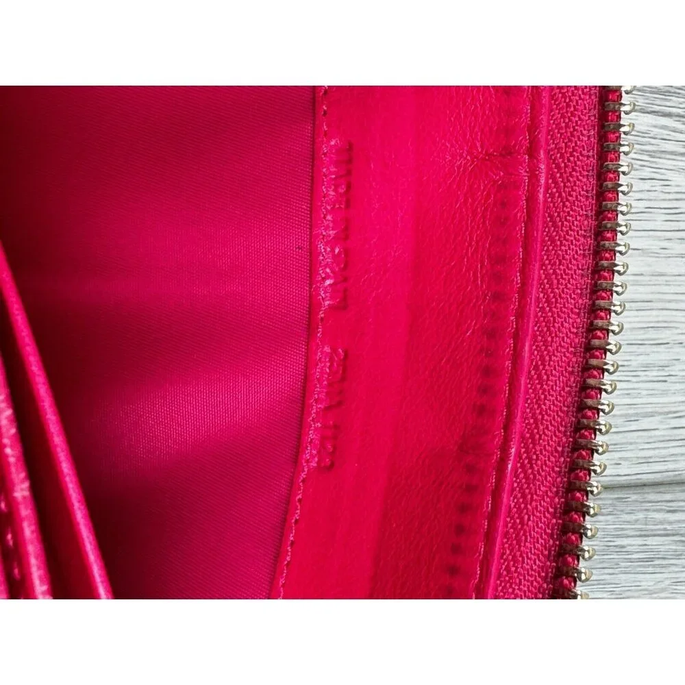 Lady Dior Passion Pink Patent Cannage Calfskin Continental Zip Around Wallet